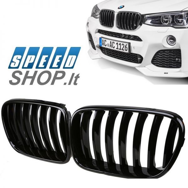 BMW X3, X4 (F25-F26) juodos blizgios grotelės 